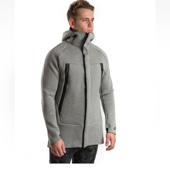Nike Tech Fleece Insulated Parka Grey Mens Sz M - Picture 2 of 6